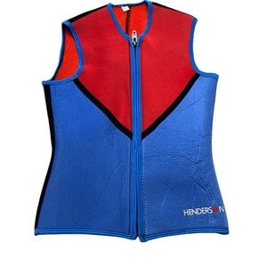 ✨🤿 Henderson‎ Neoprene Wetsuit Vest Red & Blue Front Zip Medium 🤿✨